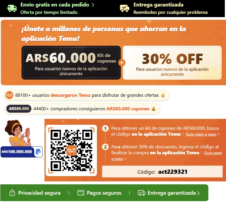 Cupon TEMU Argentina roco200